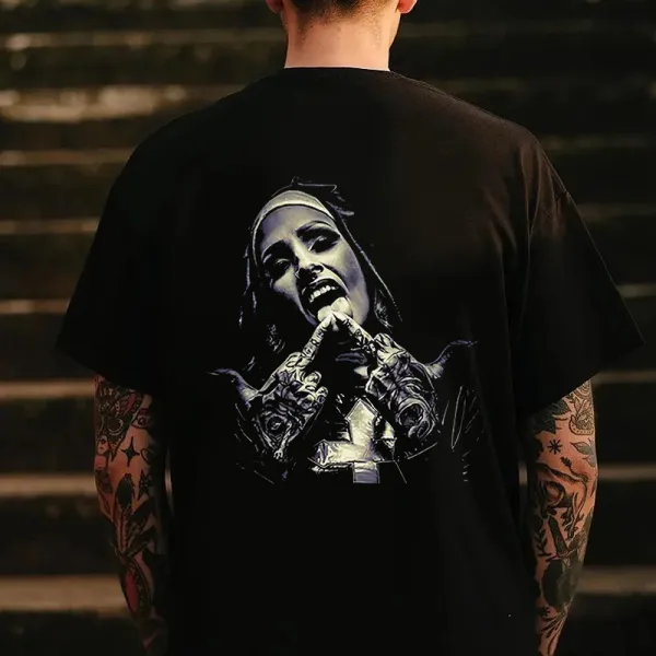 Unholy Nun Print Men's T-shirt