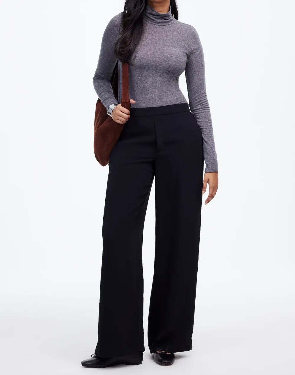 Pull-On Straight Pants in Crepe