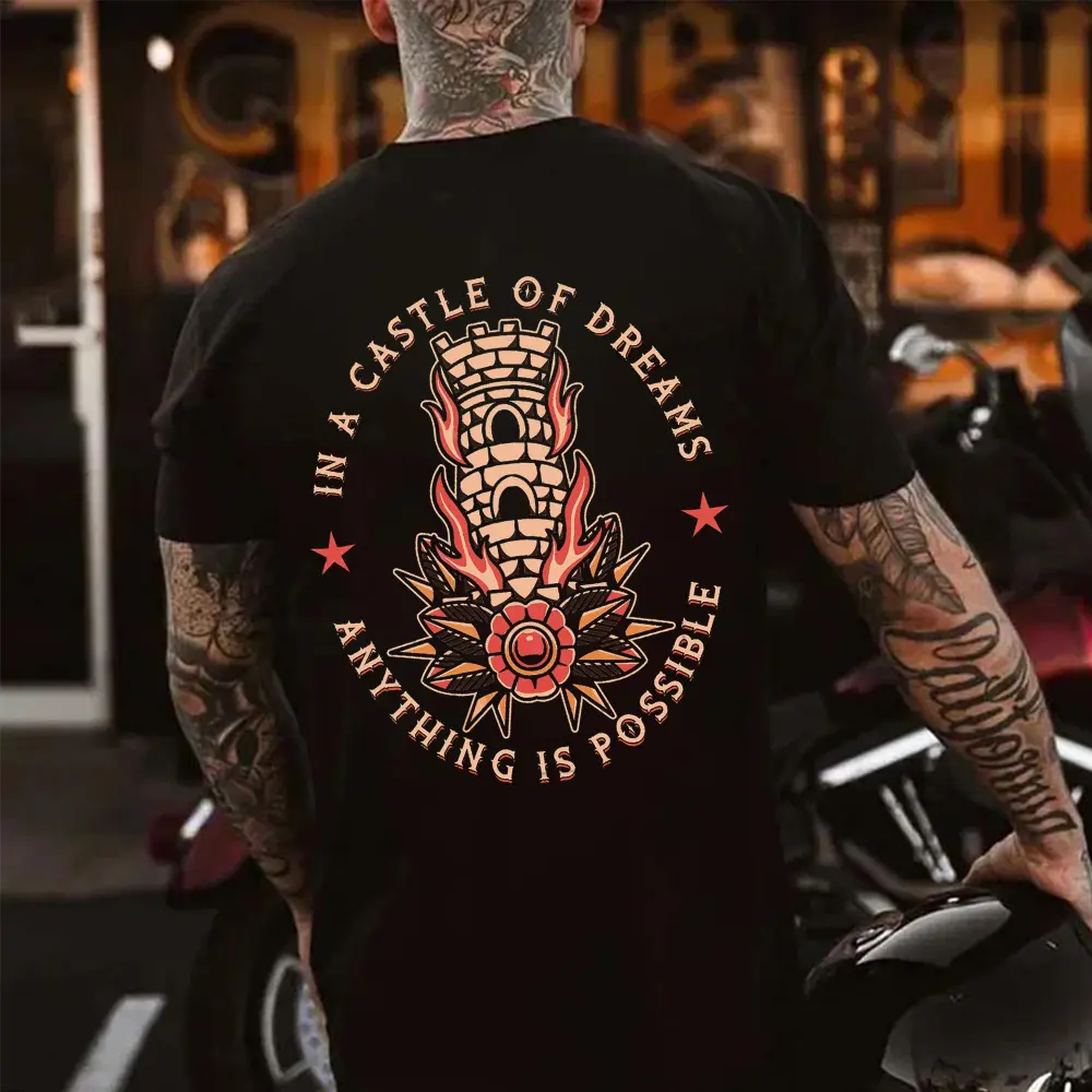 In A Castle Of Dreams, Anything Is Possible Printed Men's T-shirt