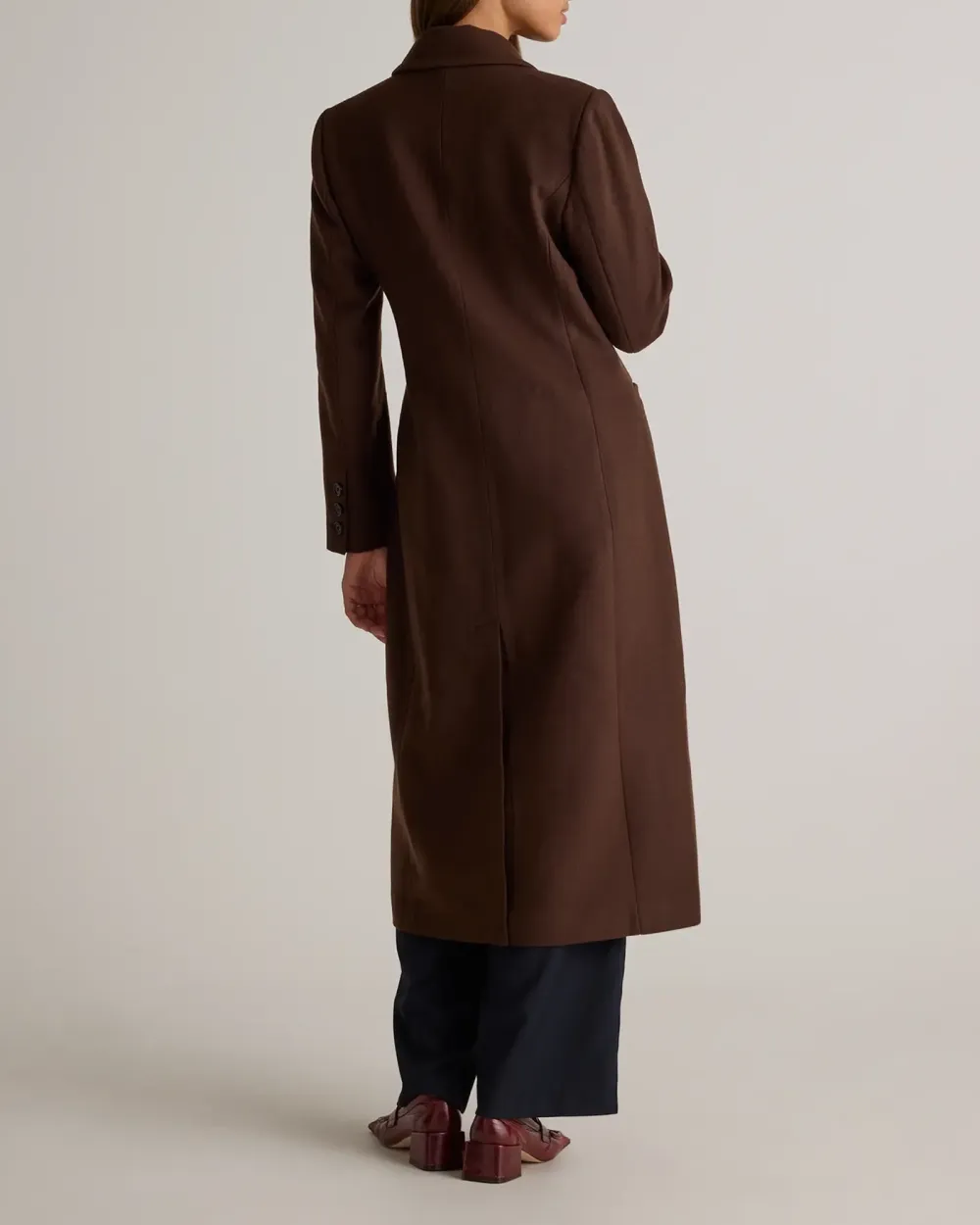 Slight Stretch Italian Wool Tailored Coat