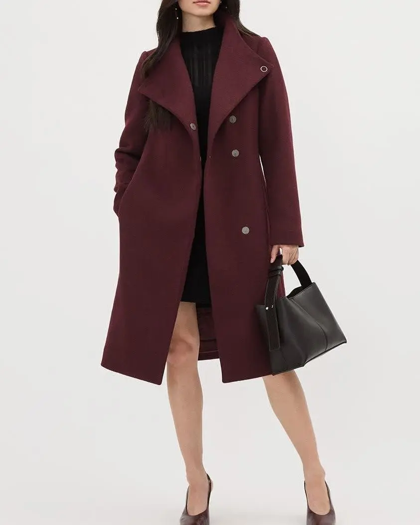 Classic Wool Coat With Removable Belt