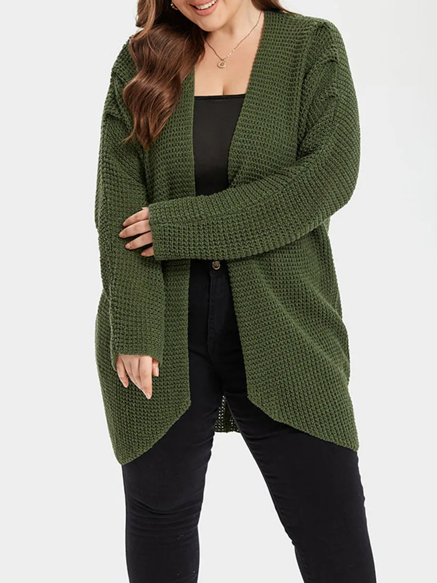 Solid Open Front Cardigan