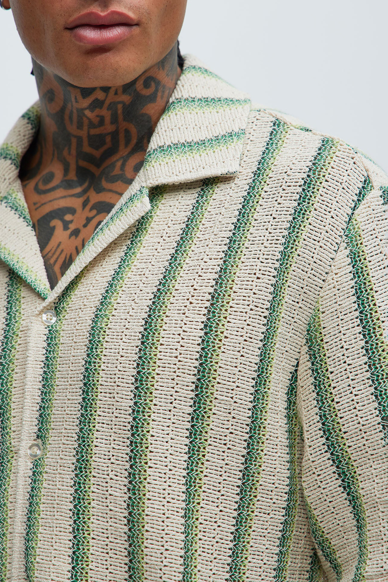 Peyton Textured Shirt - Green/combo