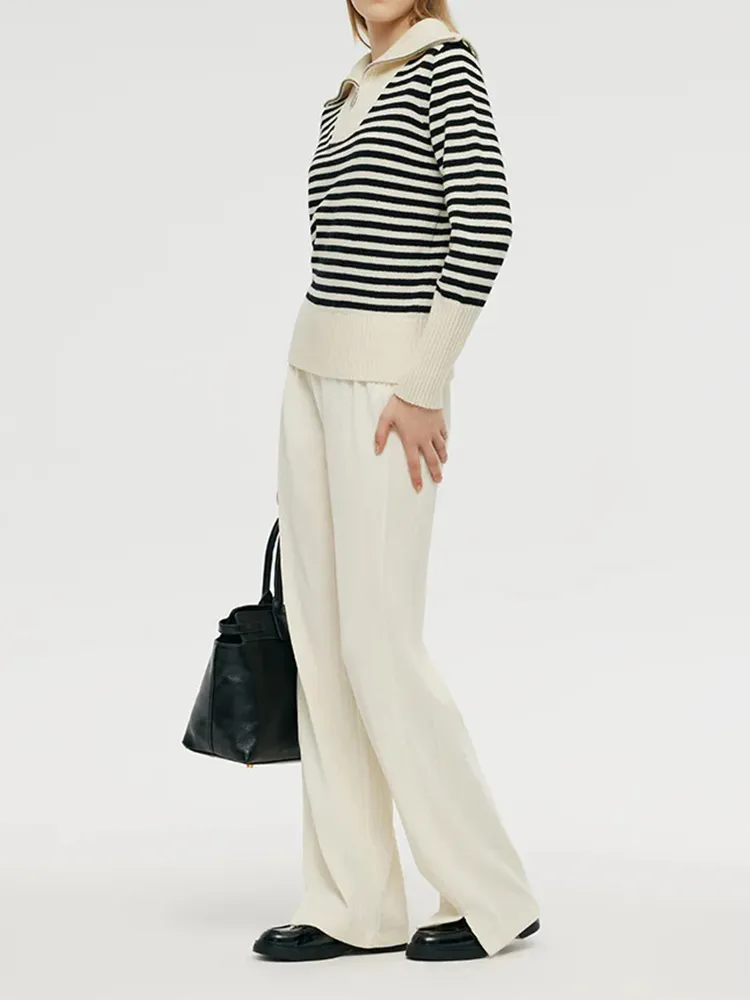 Full-Length Slit Knitted Women Pants