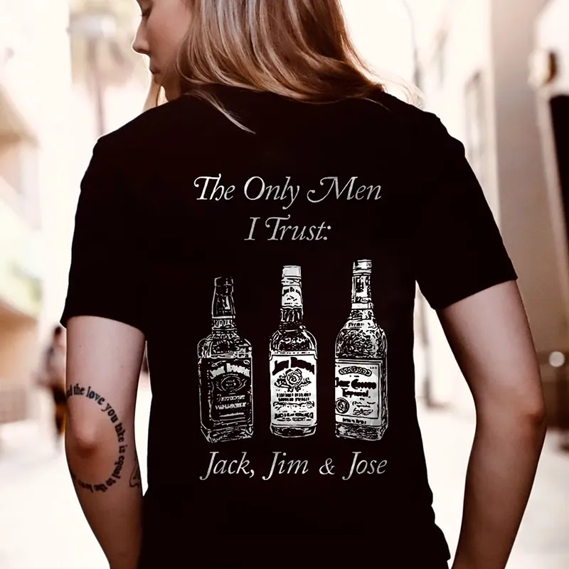 The Only Men I Trust Jack, Jim & Jose Printed T-shirt