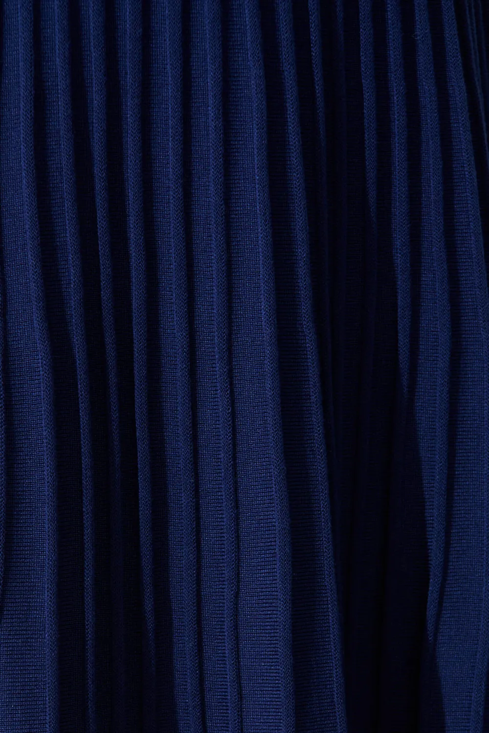 Navy Blue Belted Knit Midi Dress