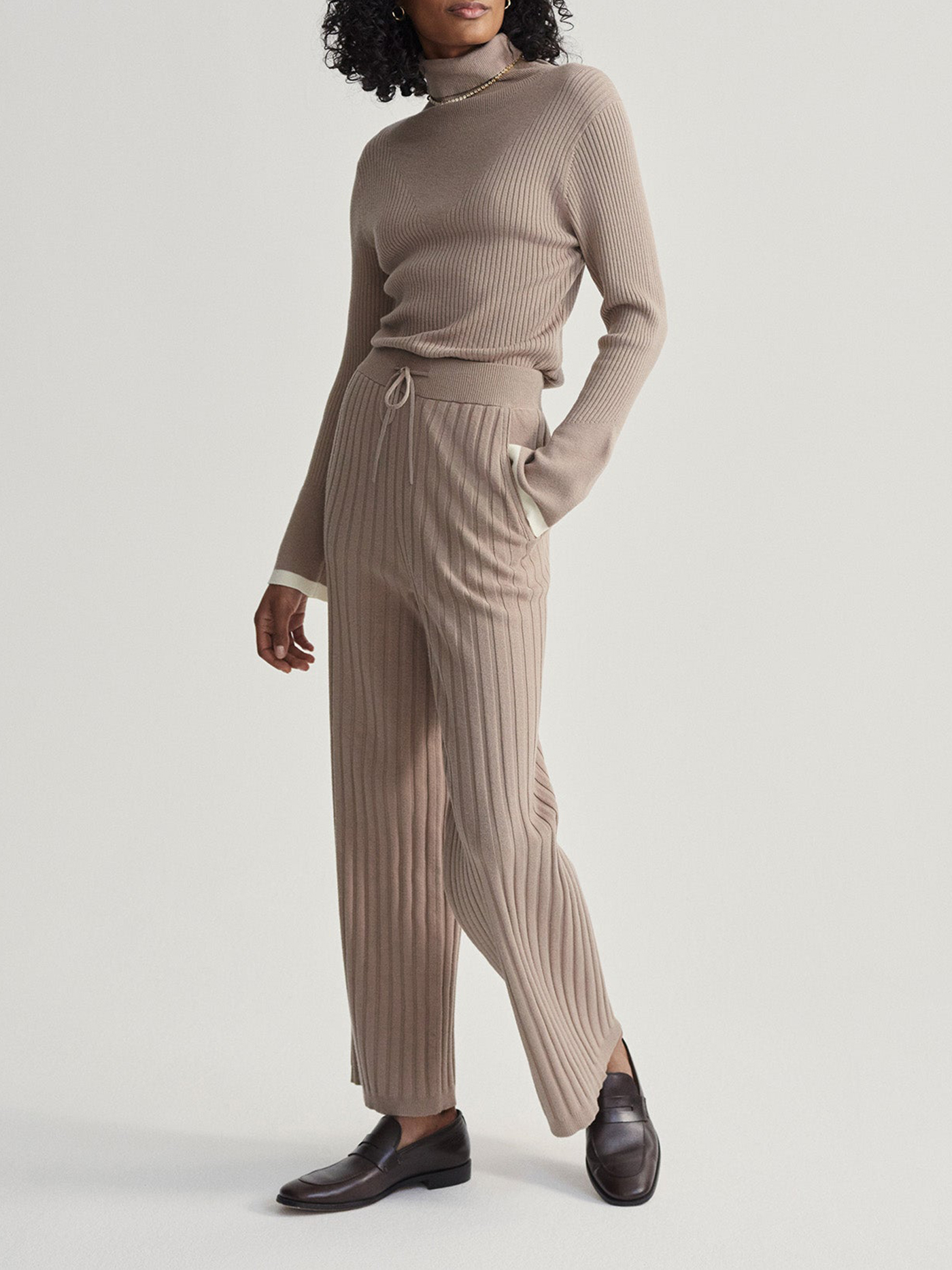 Simeon Wide Rib Knit Trouser