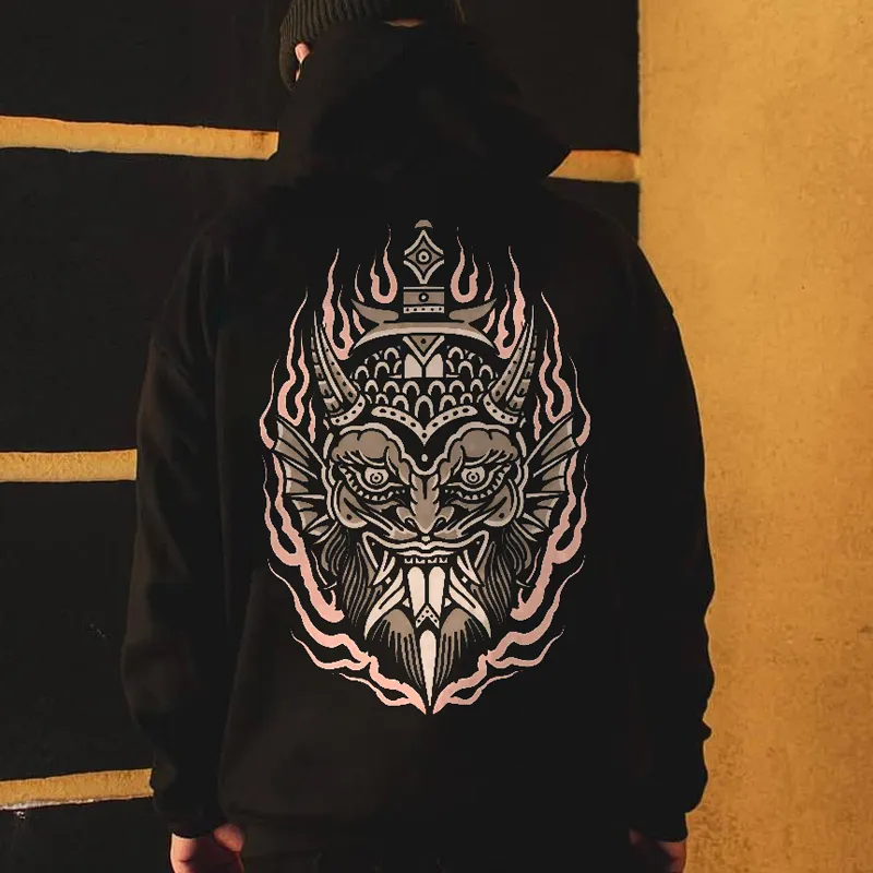Monster Printed Men's Casual Loose Hoodie