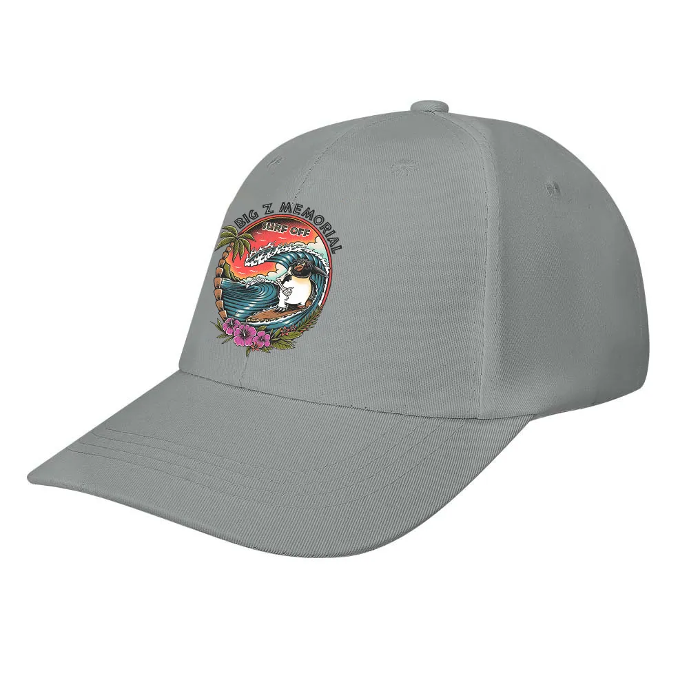 Beach Surfing Printed Bent Rubber Baseball Cap