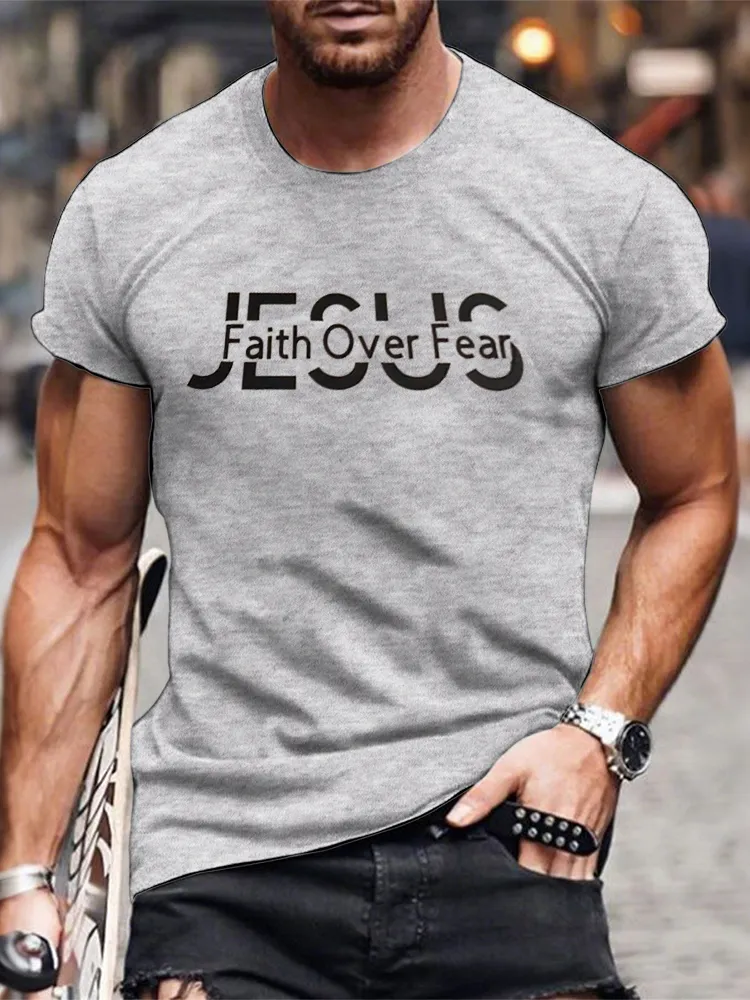 Men'S T-Shirt Jesus Faith Over Fear Apostolic Gifts T-Shirt