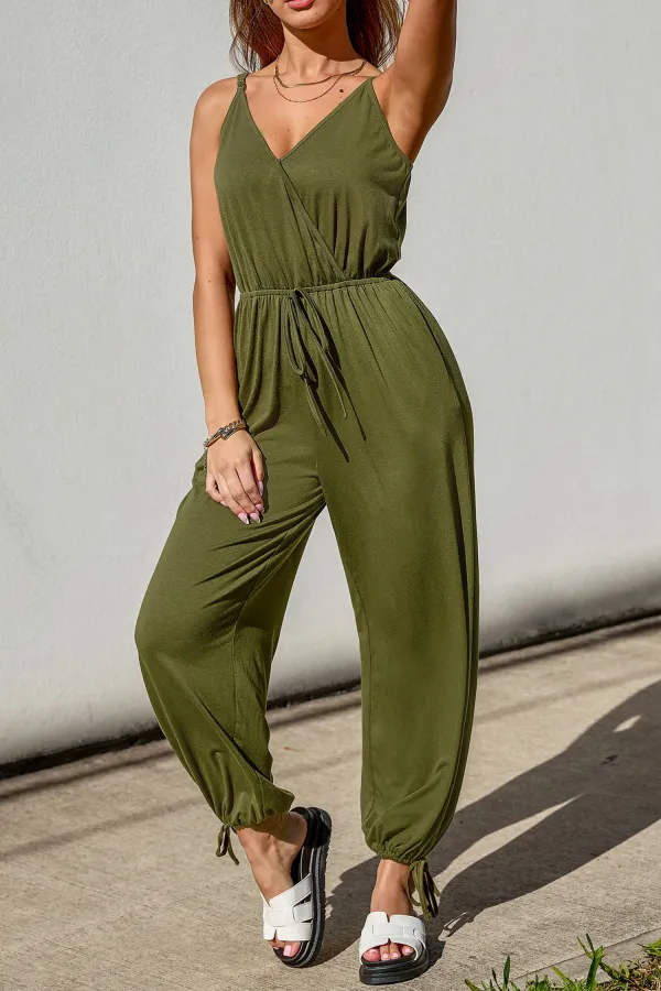 Forest Green Drawstring Jumpsuit