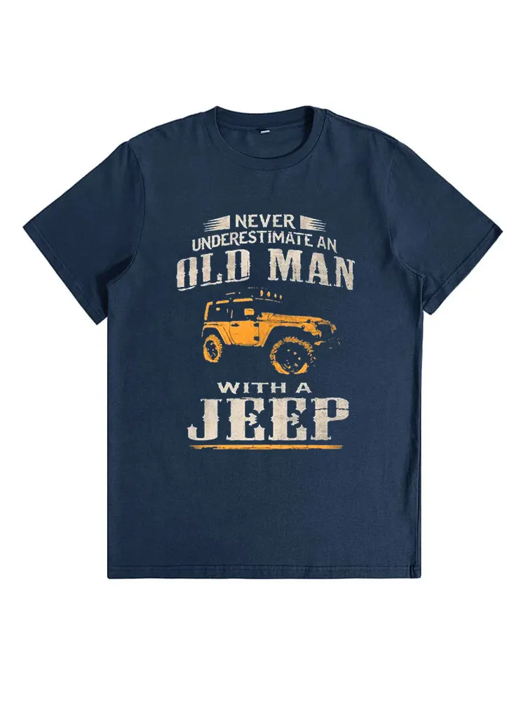 Never Underestimate An Old Man With A Jeep T-Shirt
