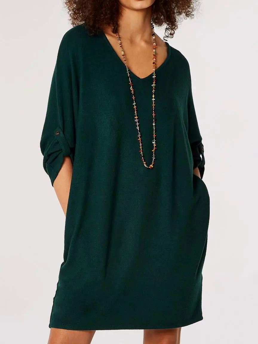 Soft Batwing Cocoon Mini Dress