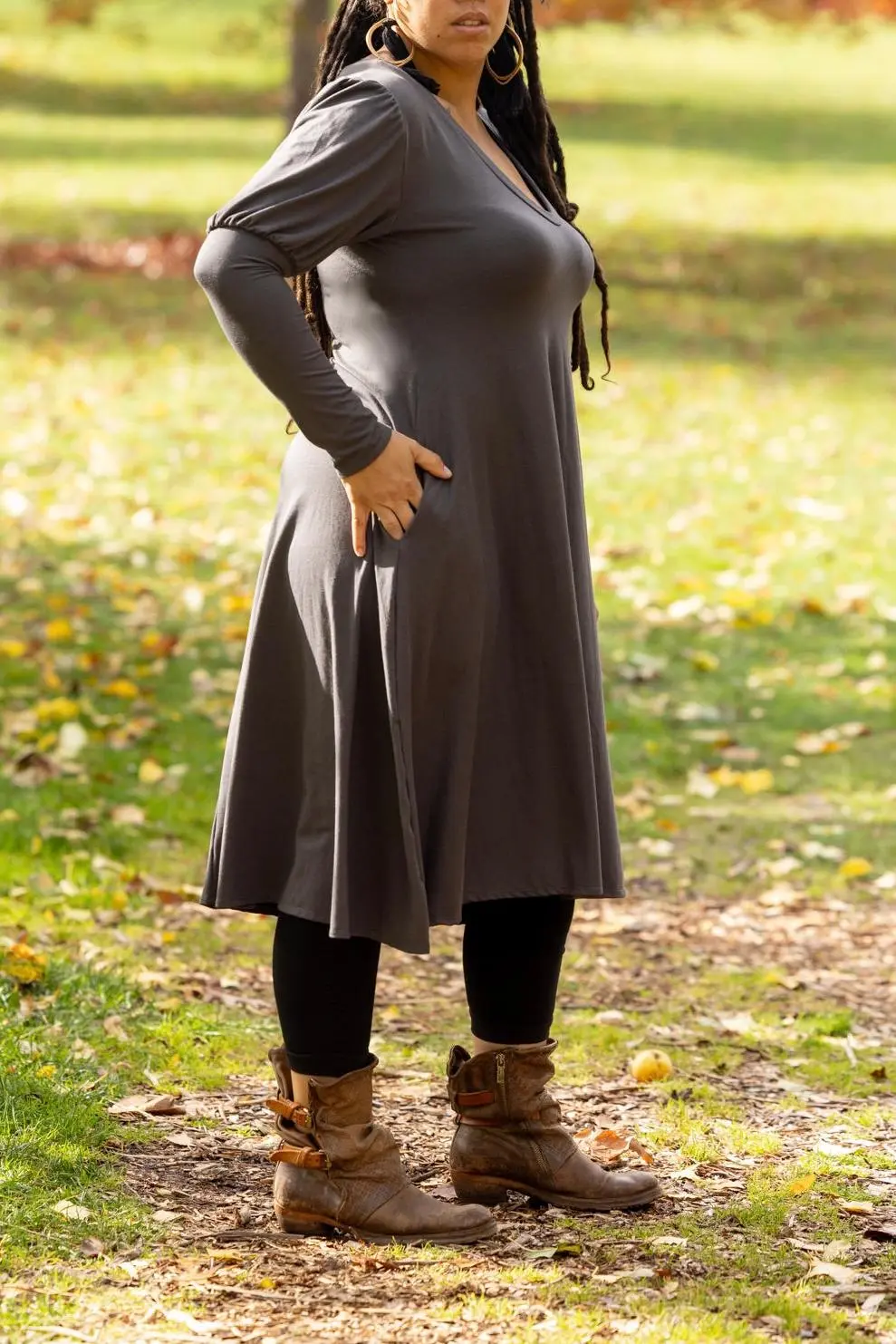 Charlotte Dress - Earth Grey