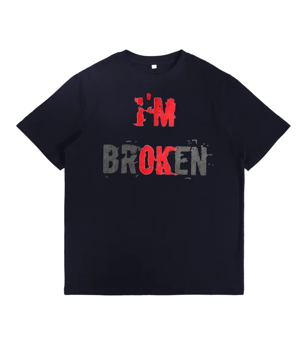 I'M Broken Print Men All-Match T-Shirt