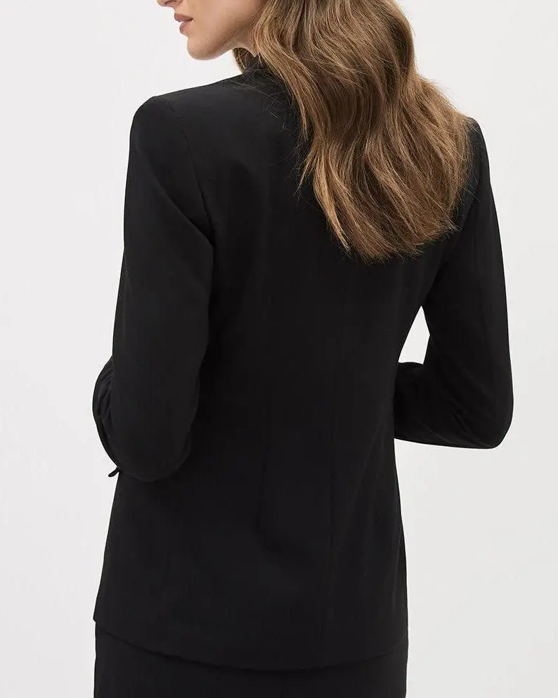 Black Double-Breasted Fitted Blazer