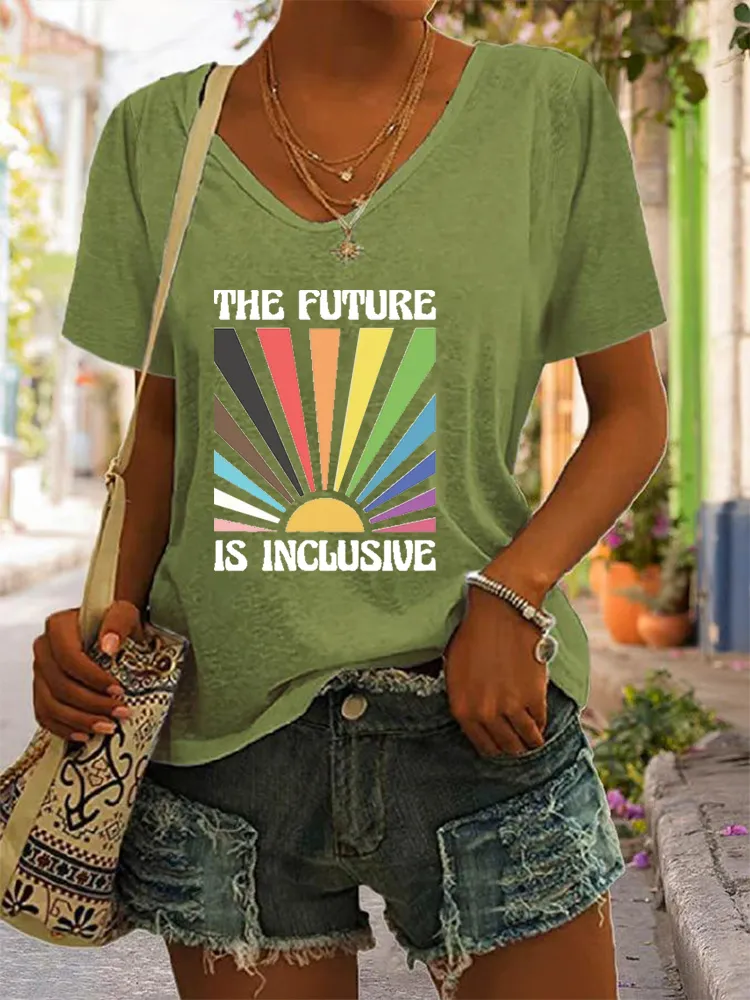 T-Shirt The Future Is Inclusive Shirt, Rainbow Pride Tee, Trans Rights Top