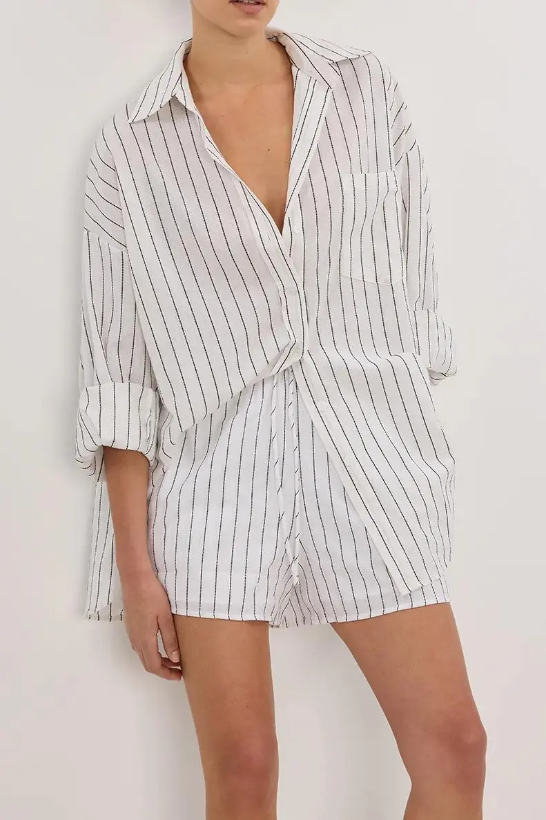 OLLIE WHITE STRIPE SHIRT