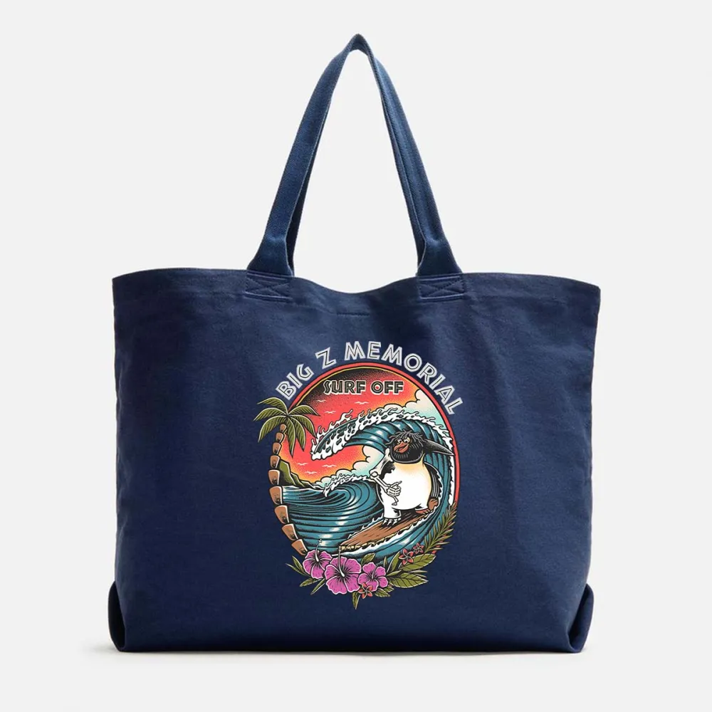 Beach Surfing Printed Canvas Bag