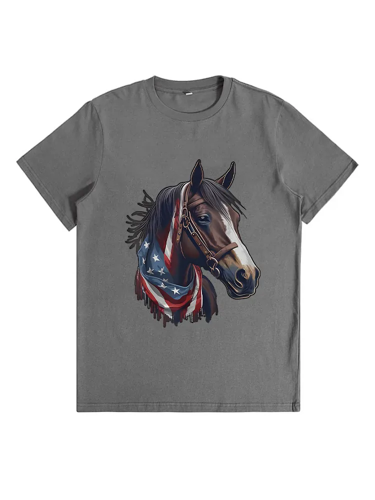 Usa 4Th Of July Horse On Patriotic American Horse Women T-Shirt