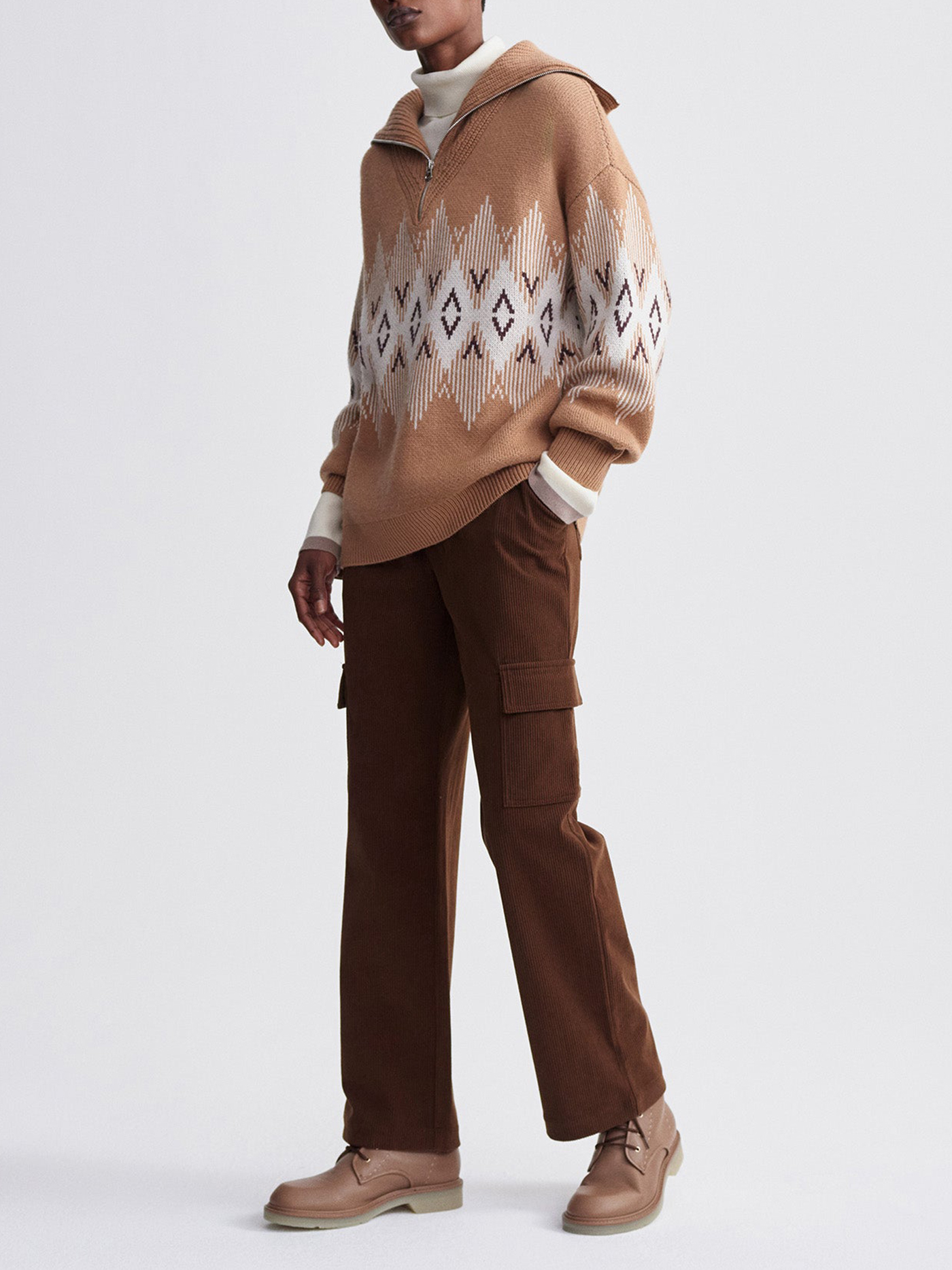 Heidi Jacquard Half-Zip Sweater