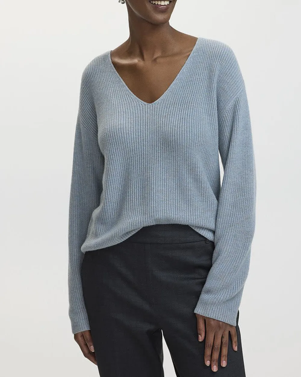 Cashmere-Blend V-Neck Sweater