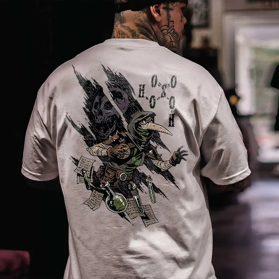 Plague Doctor H2SO4 Printed Men's T-shirt