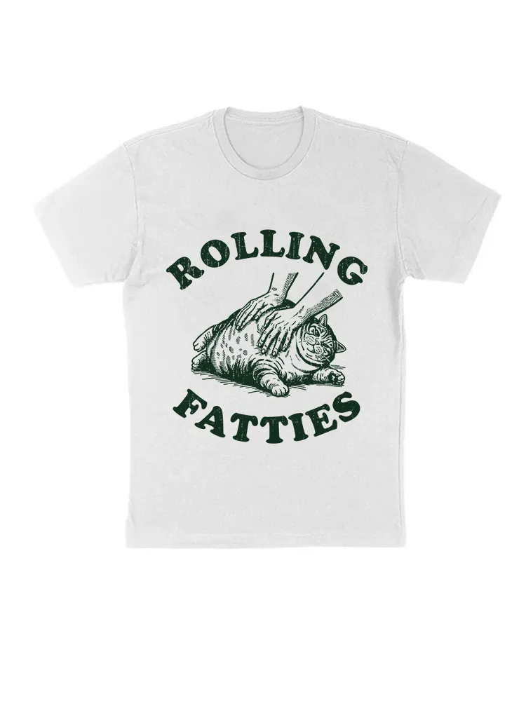 Rolling Fatties Cat Funny Cute Cat Lover Kitten Owner Kitty T-Shirt
