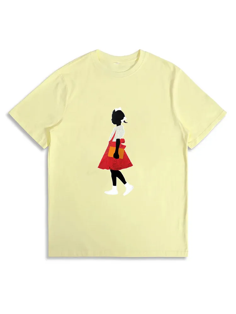 Black Girl In Red Dress Art Print Casual T-Shirt