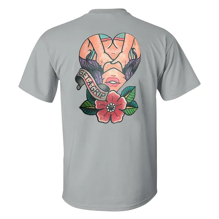 Get A Grip Floral Lady Print Men's T-shirt