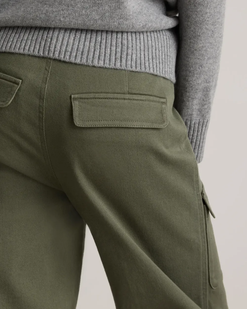 Organic Stretch Cotton Twill Cargo Pants