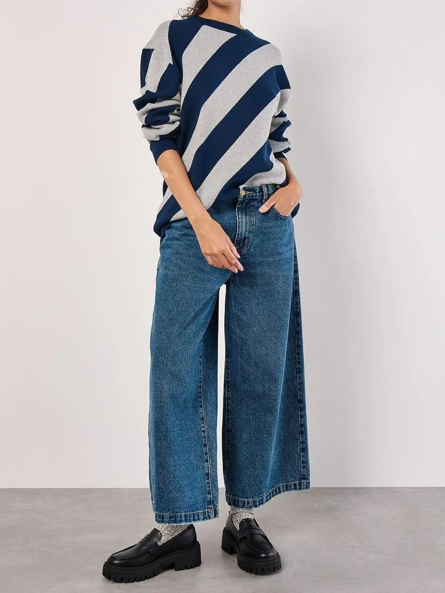 Diagonal Stripe Knitted Jumper