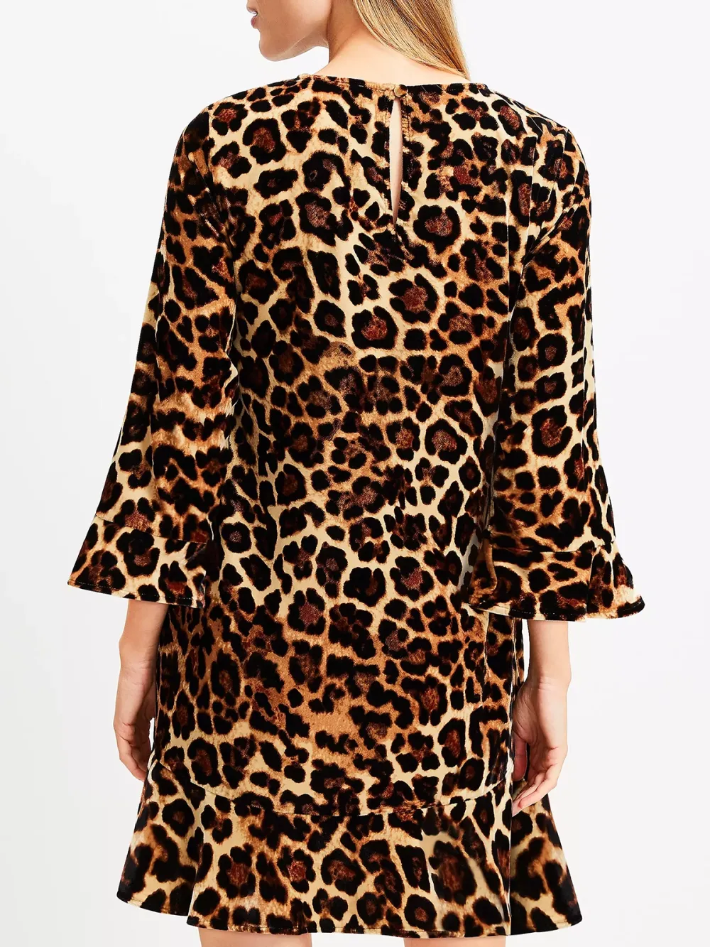 Leopard Print Flounce Mini Dress