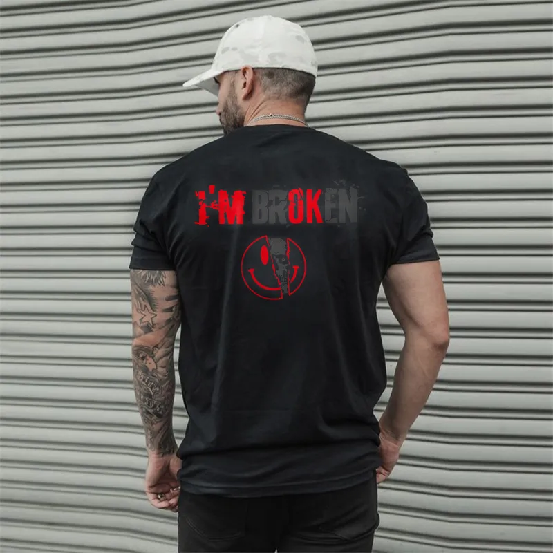 Vintage I'm Broken Skull Men's Monogram T-shirt