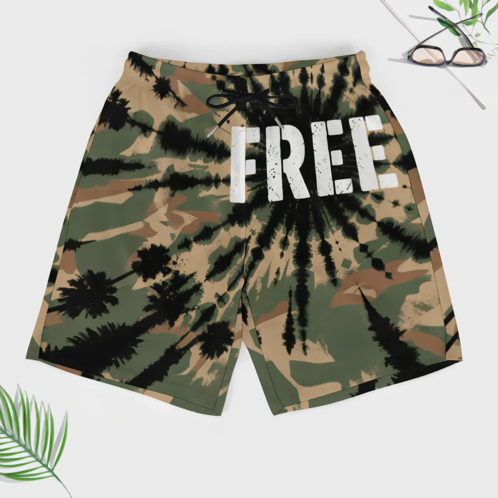 Left Mark FREE Tie-Dye Camouflage Style Sports Beach Shorts