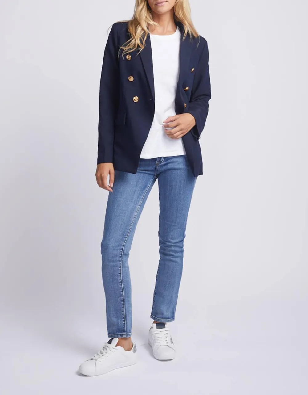 Lauren Blazer - NavyGold Buttons