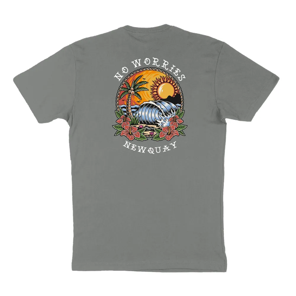 Pure Cotton Round-Neck Short-Sleeved Beach Tattoo T-Shirt