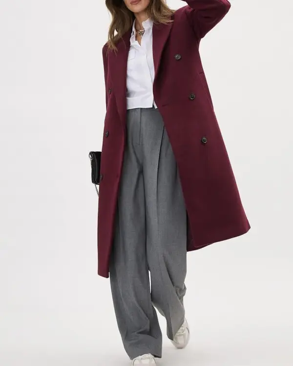 Oversized Double-Breasted Wool Coat