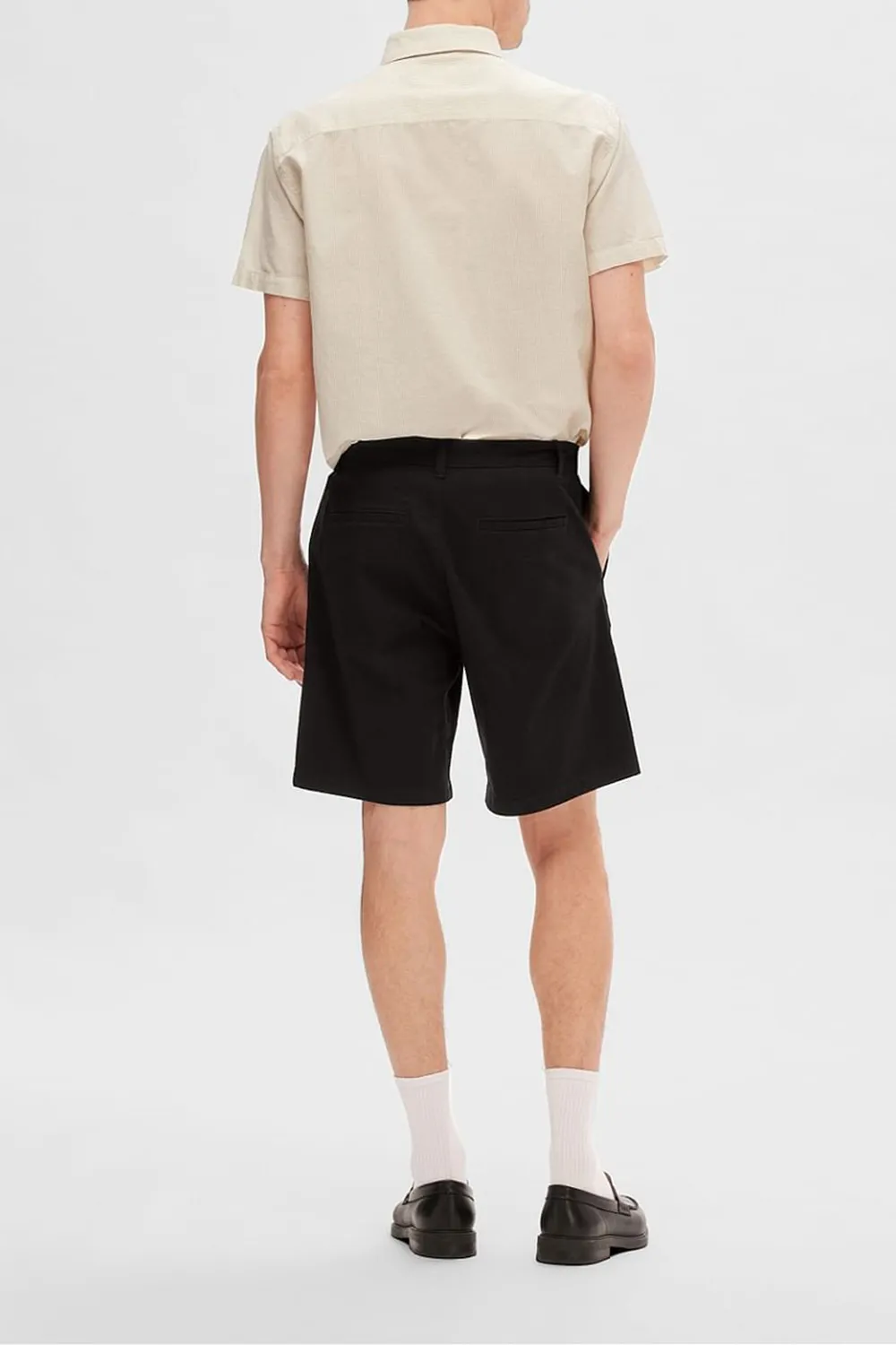 Green Mid Rise Cotton Chino Shorts