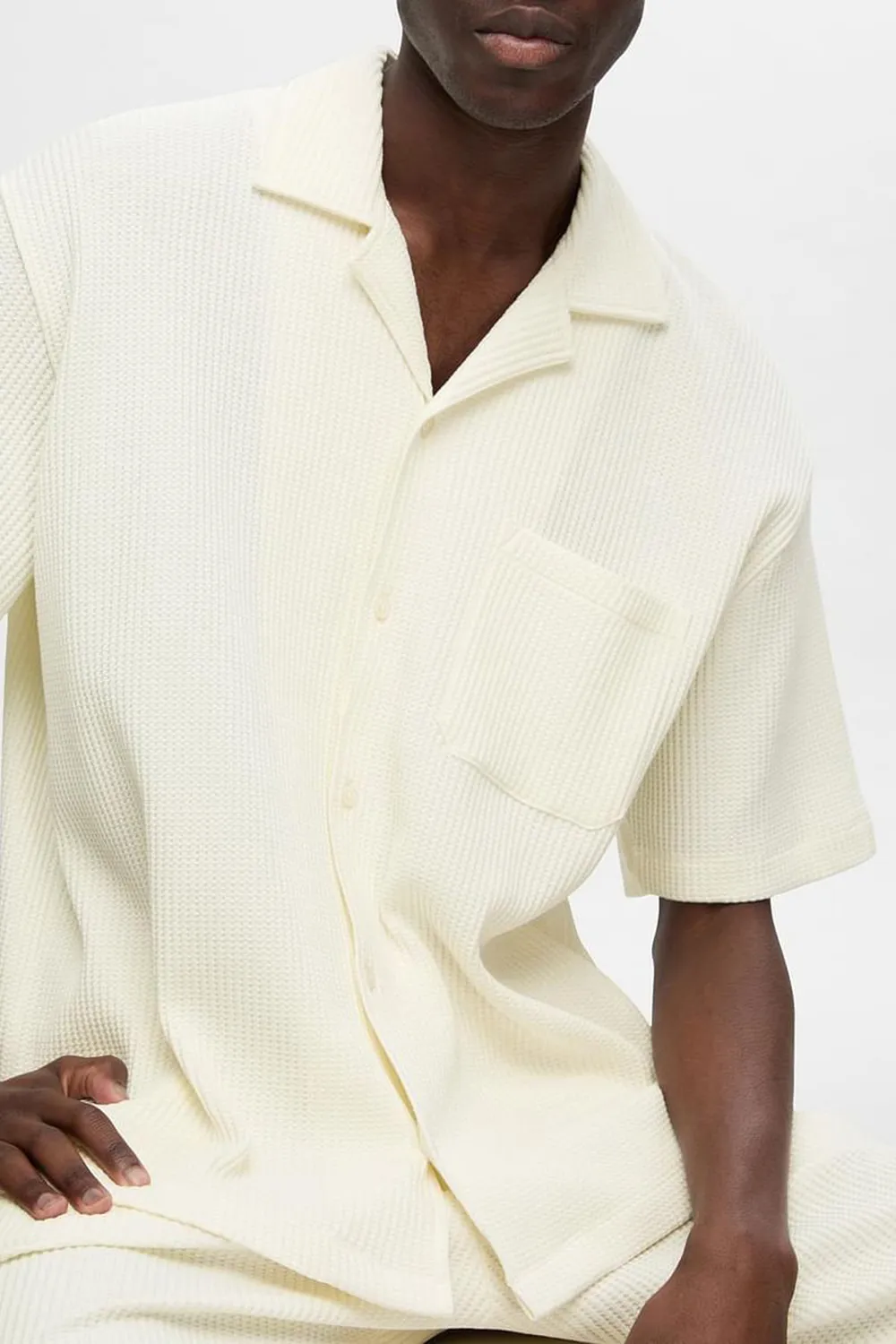 Off-White Cuban Collar Co-ord Set Shirt