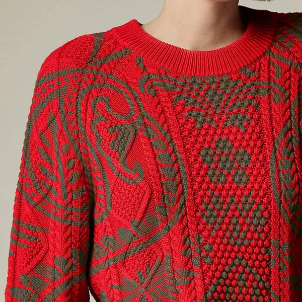 Cotton cable-knit crewneck sweater