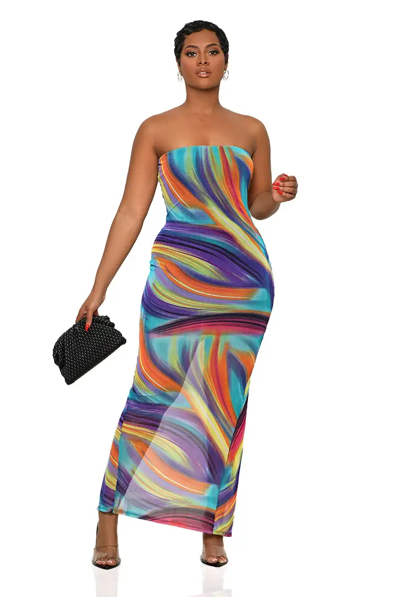 Living In Color Maxi Dress (Purple Multi)- FINAL SALE