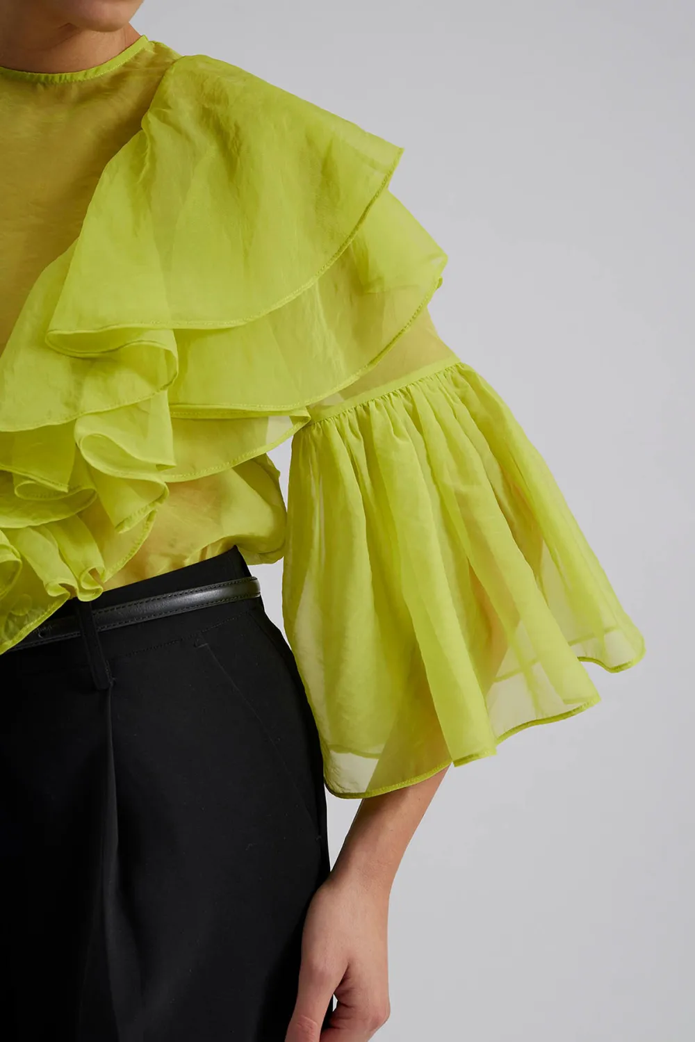 Ruffled Organza Blouse