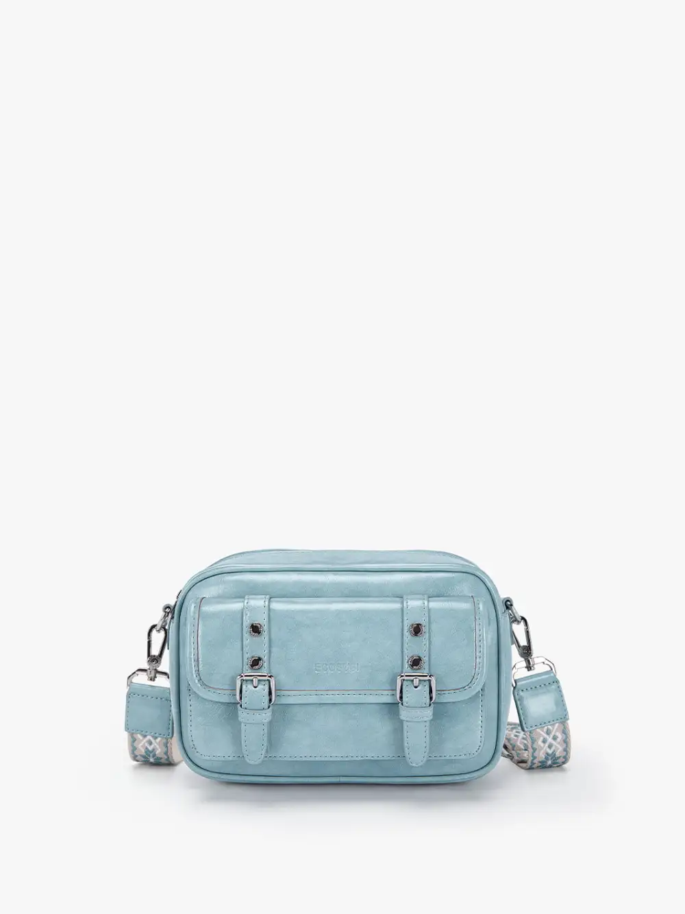 Mia Wide Strap Vegan Leather Crossbody Bag