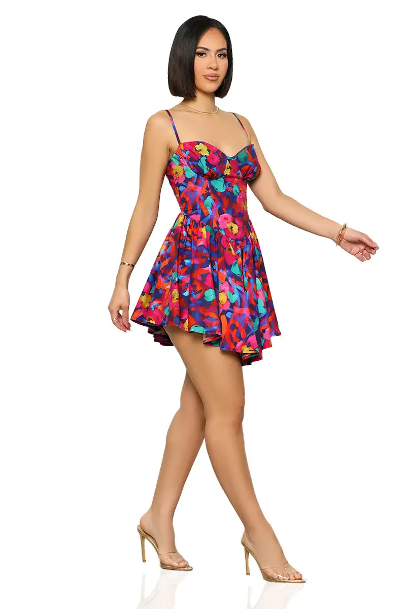 Life Of The Party Baby Doll Dress (Pink Multi)-FINAL SALE