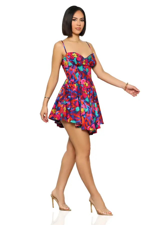 Life Of The Party Baby Doll Dress (Pink Multi)-FINAL SALE