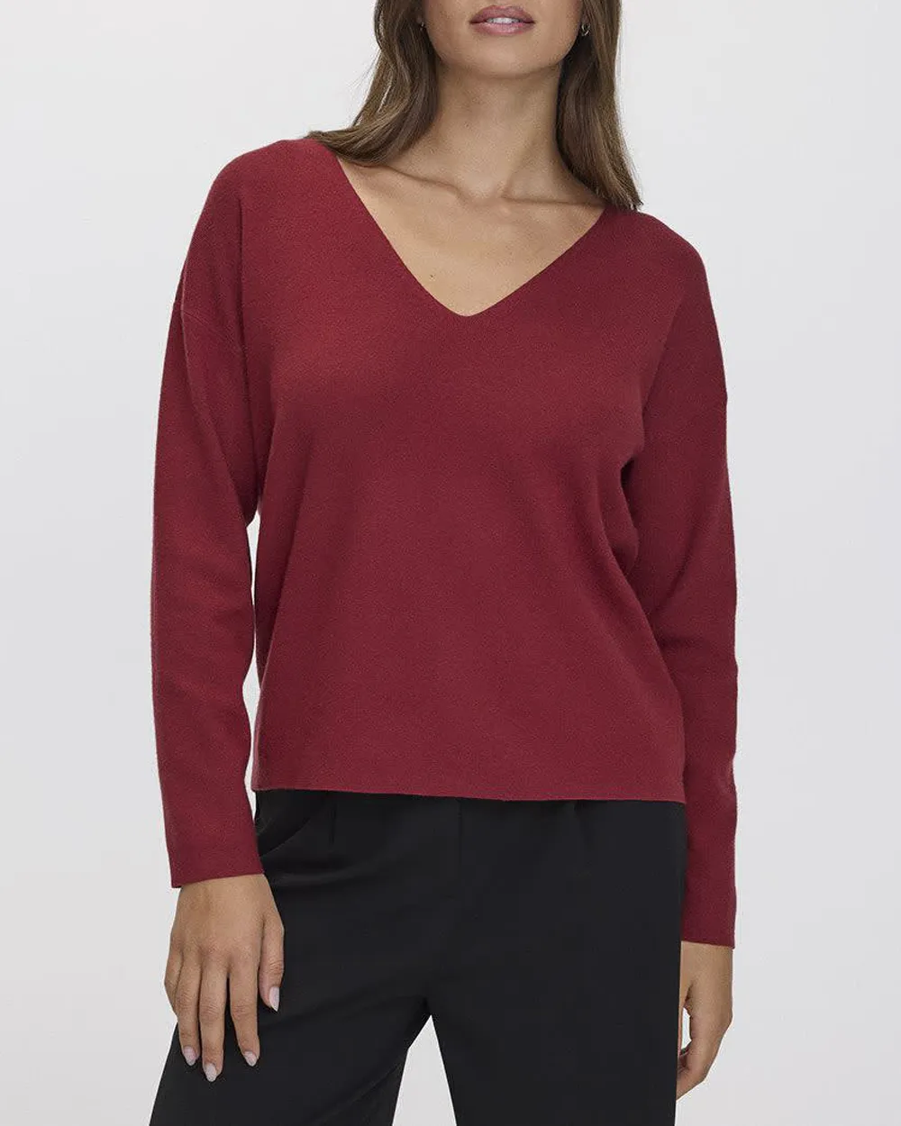 Long-Sleeve V-Neck Sweater