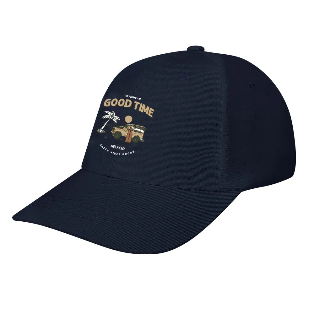 Good Time Weekend Salty Vibes Goods Printed Bent Rubber Baseball Cap