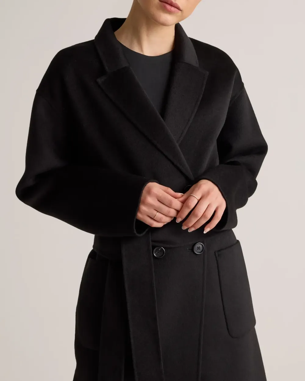 100% Mongolian Cashmere Double-Faced Open Blazer