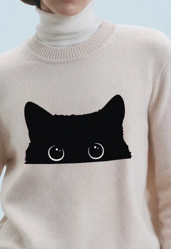 Heart-Print Crewneck Sweater